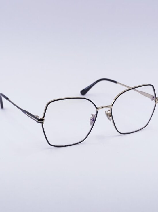 Tom Ford FT5876-B 032 Eyeglasses Pale Gold/Black 56mm Butterfly Frame - Picture 1 of 10